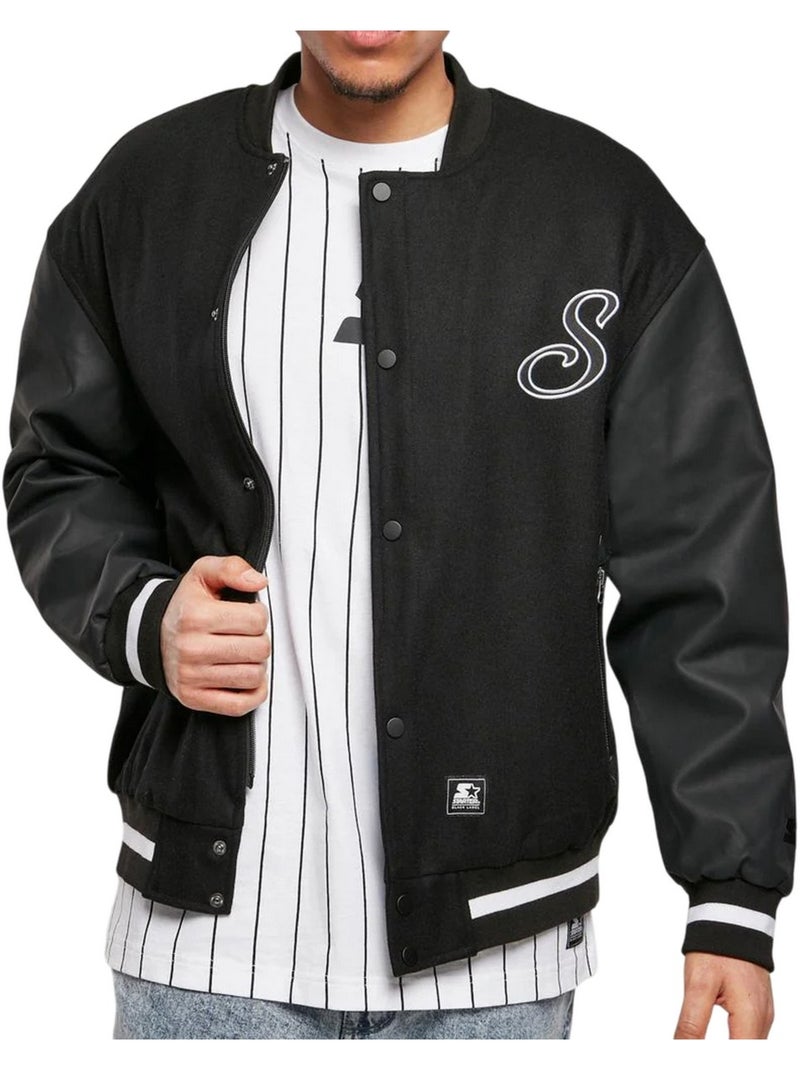 Chaqueta universitaria varisty escritura para hombre - starter black label Negro - Kiabi