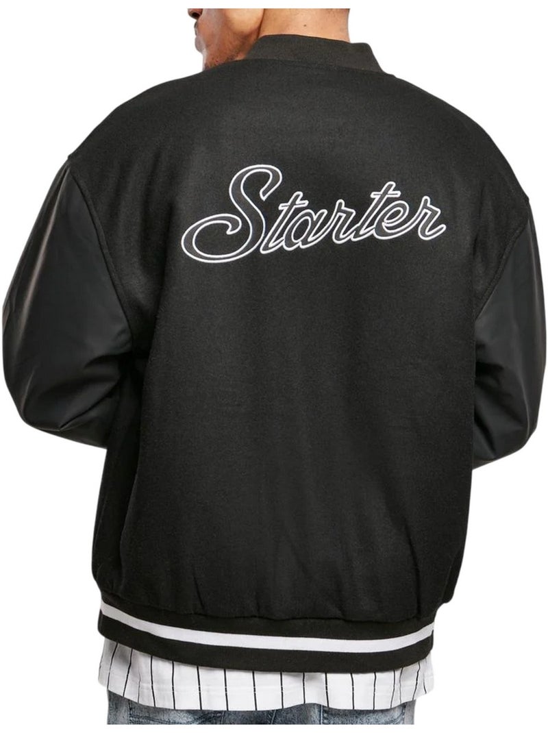 Chaqueta universitaria varisty escritura para hombre - starter black label Negro - Kiabi