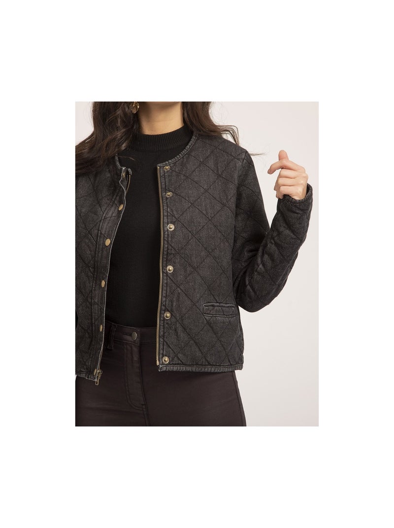 Chaqueta vaquera acolchada UMANI Gris antracita - Kiabi