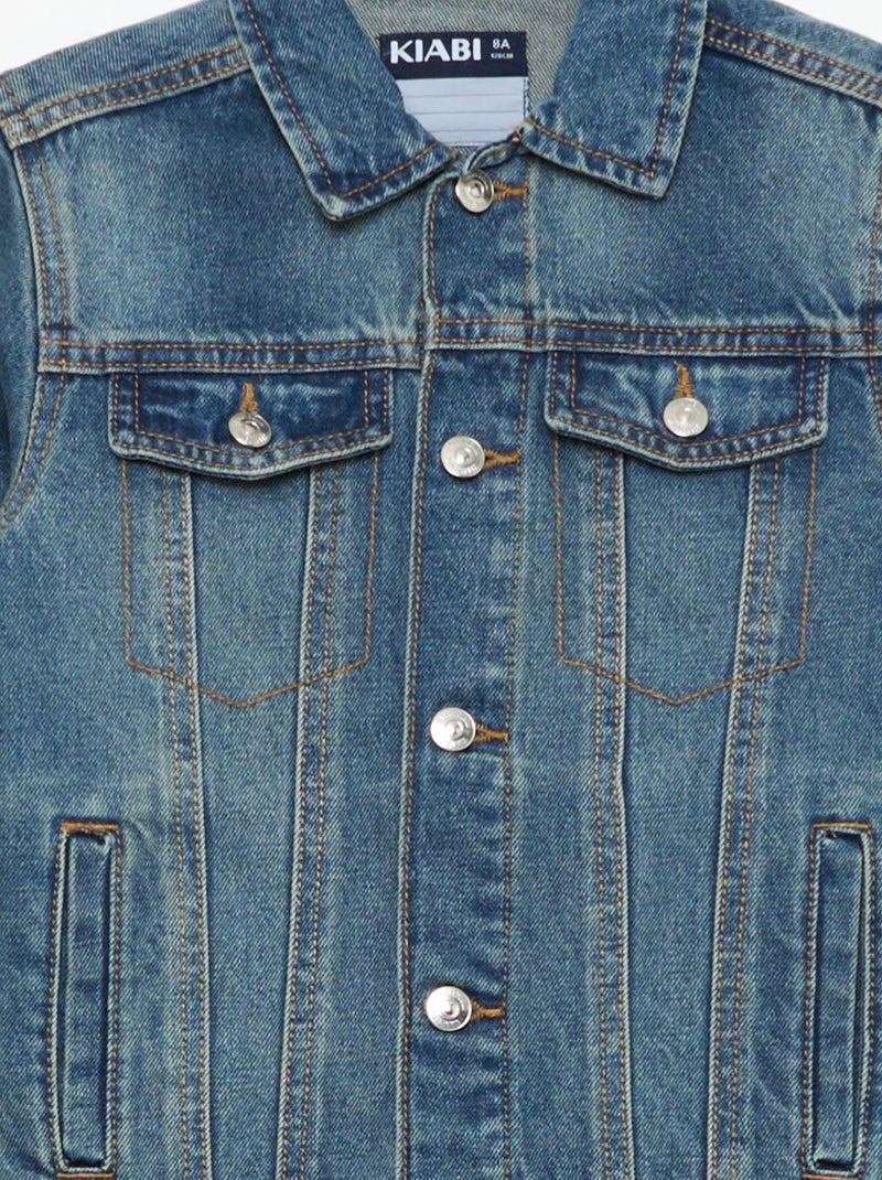 Chaqueta vaquera con abertura abotonada Azul - Kiabi