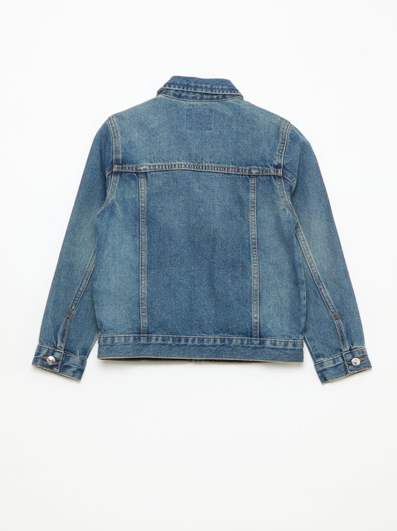 Chaqueta vaquera con abertura abotonada Azul - Kiabi