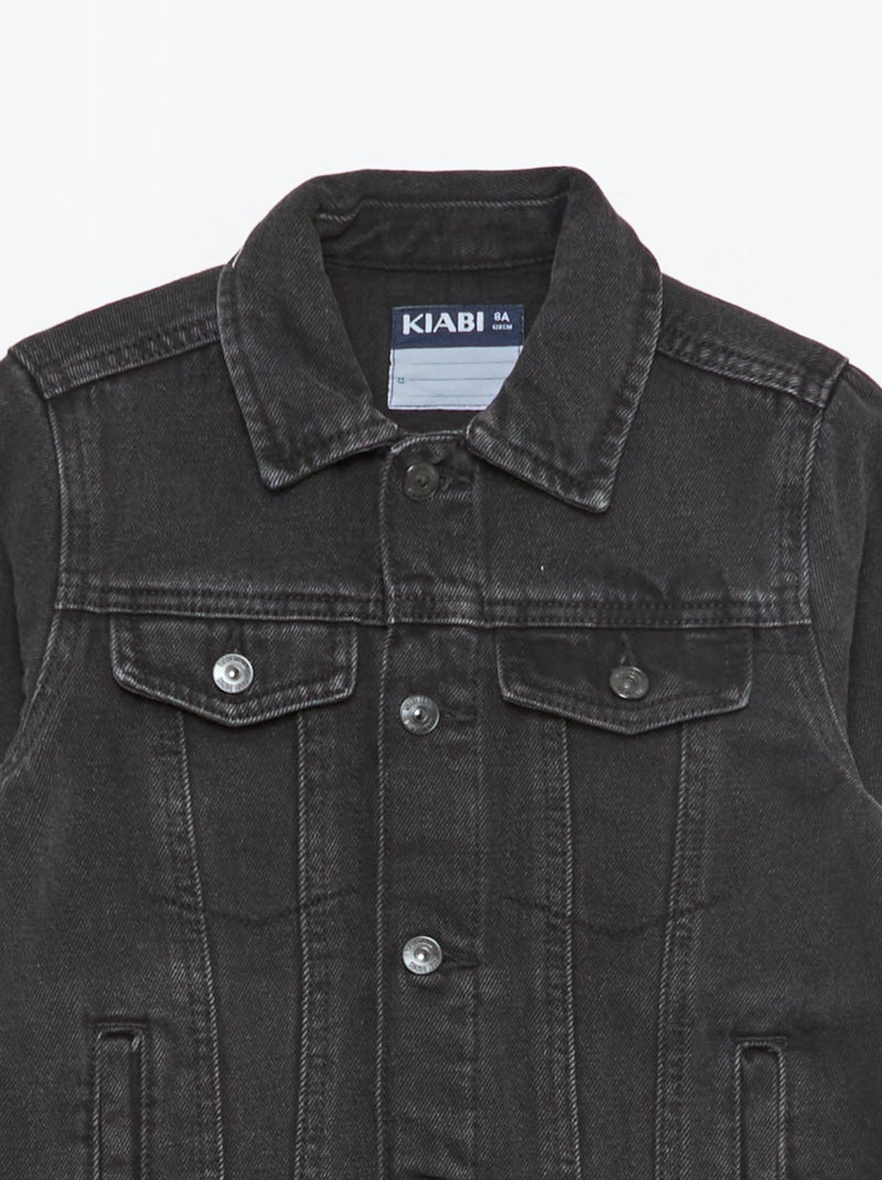 Chaqueta vaquera con abertura abotonada Negro - Kiabi
