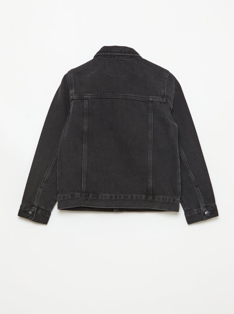 Chaqueta vaquera con abertura abotonada Negro - Kiabi