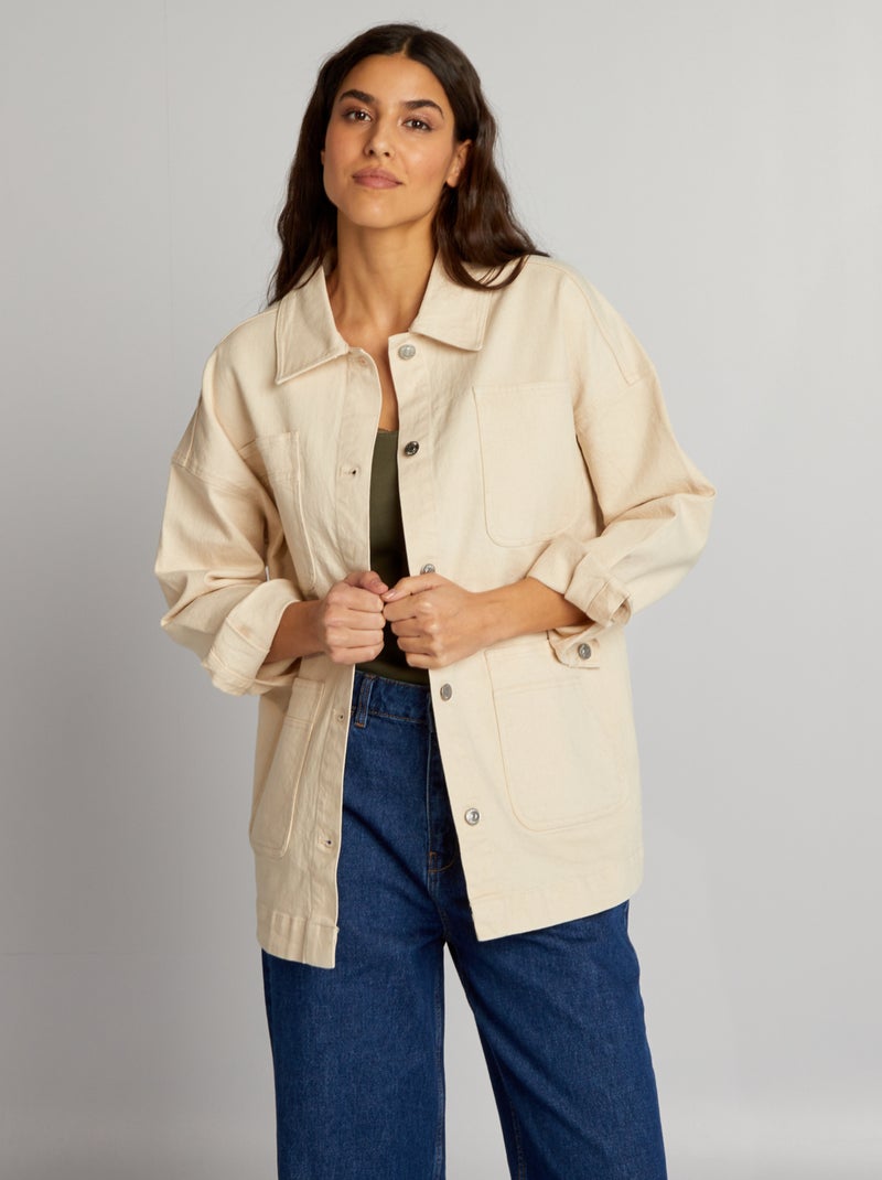 Chaqueta vaquera con bolsillos BEIGE - Kiabi