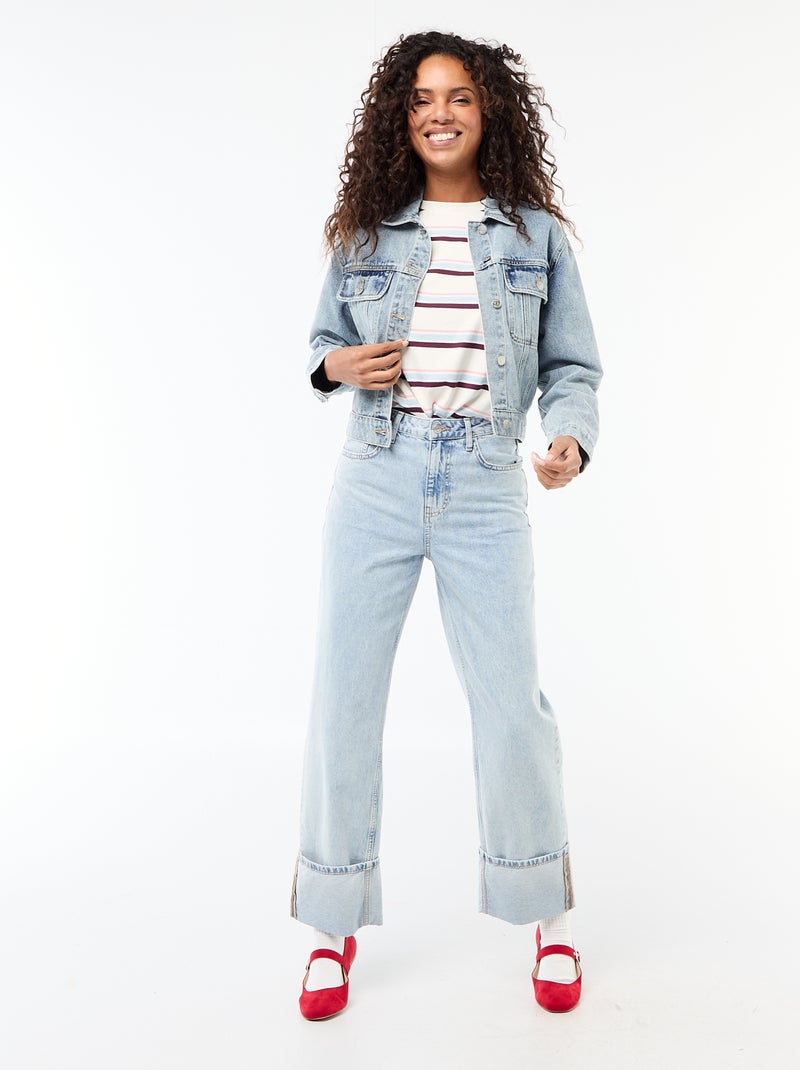 Chaqueta vaquera con bolsillos de solapa Azul - Kiabi