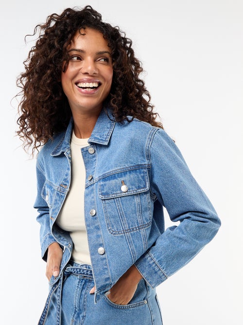 Chaqueta vaquera con bolsillos de solapa - Kiabi Chaqueta vaquera con bolsillos de solapa - Kiabi