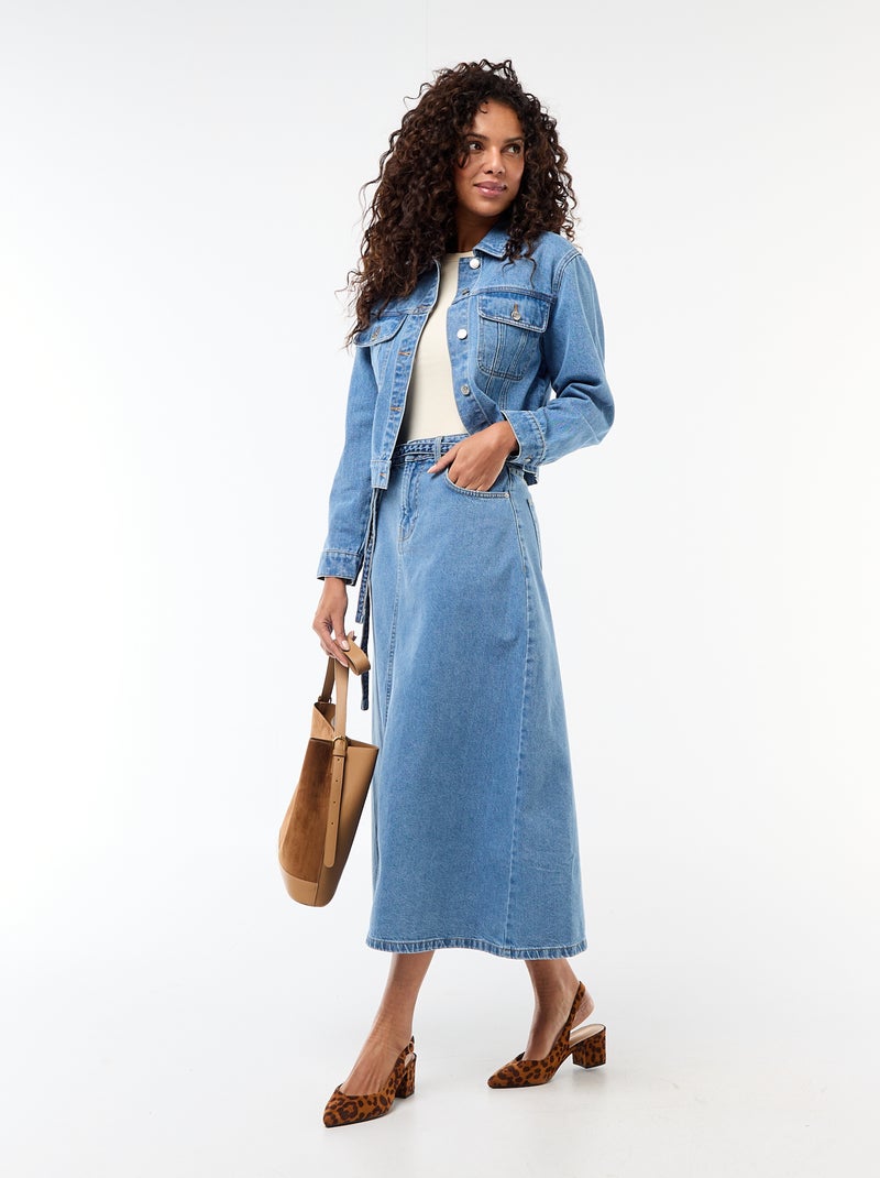 Chaqueta vaquera con bolsillos de solapa Azul - Kiabi