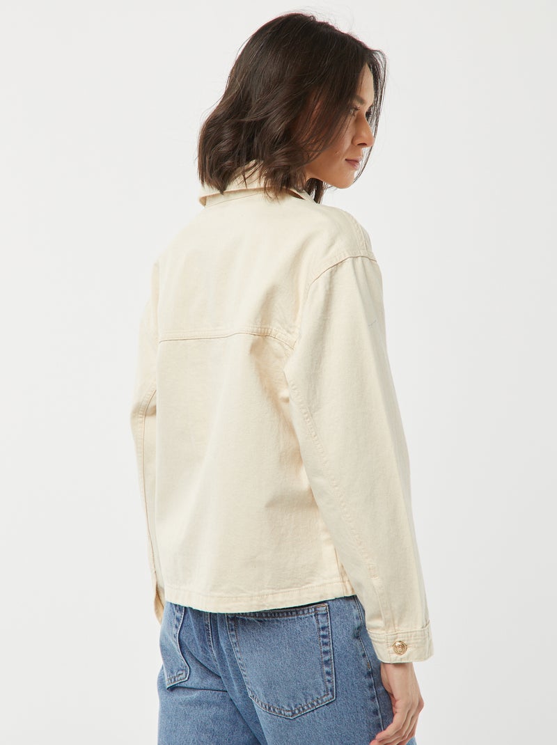 Chaqueta vaquera con botones dorados BLANCO - Kiabi