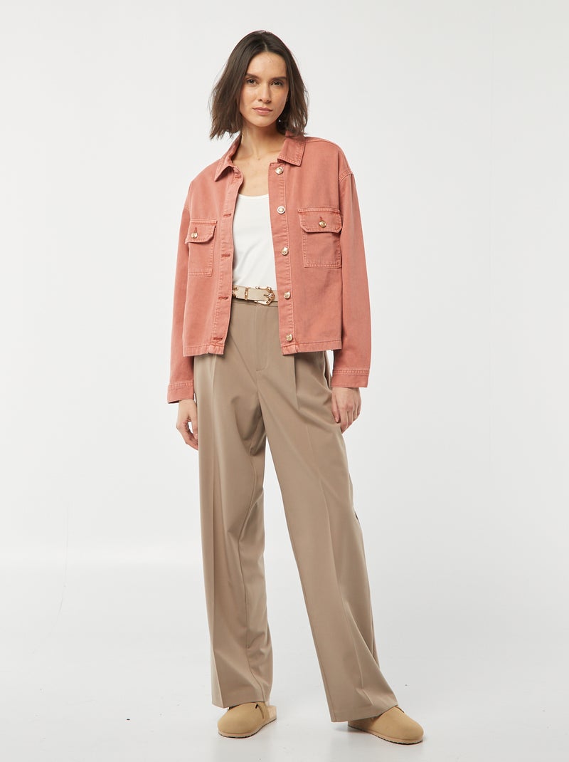 Chaqueta vaquera con botones dorados ROSA - Kiabi