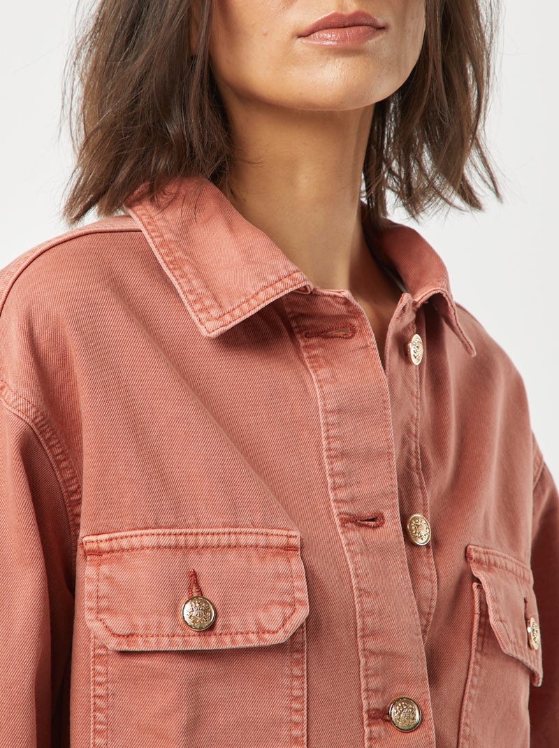 Chaqueta vaquera con botones dorados ROSA - Kiabi