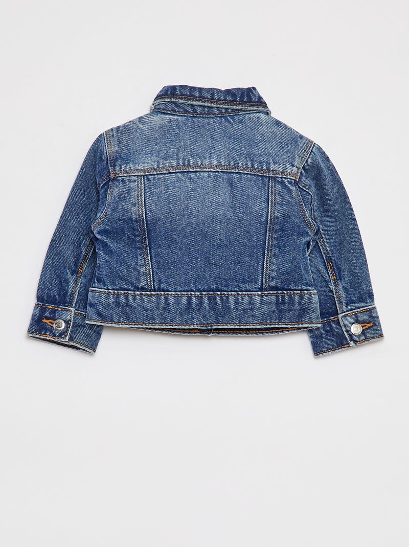 Chaqueta vaquera con cierre de automáticos AZUL - Kiabi