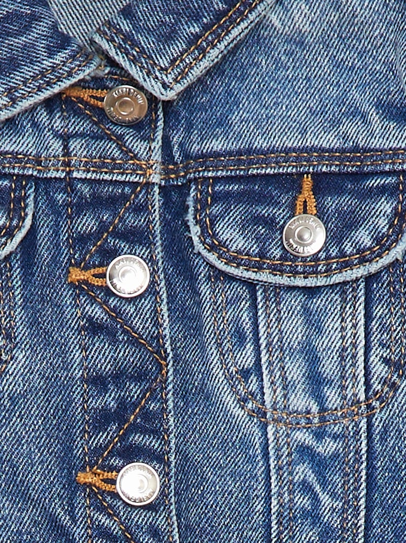 Chaqueta vaquera con cierre de automáticos AZUL - Kiabi