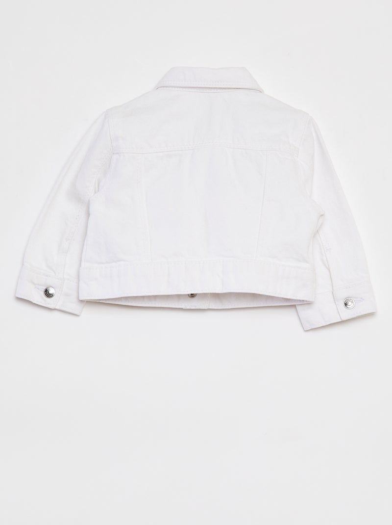 Chaqueta vaquera con cierre de automáticos blanco - Kiabi
