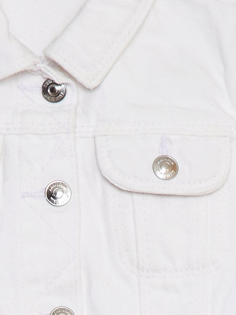 Chaqueta vaquera con cierre de automáticos blanco - Kiabi