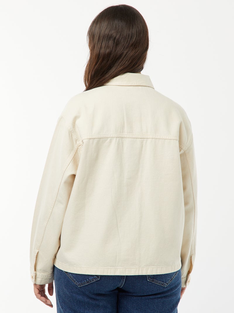 Chaqueta vaquera con cierre de botones dorado BLANCO - Kiabi