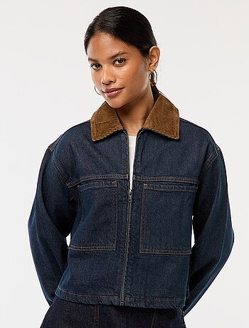 Chaqueta vaquera con cuello de canalé