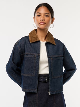 Chaqueta vaquera con cuello de canalé