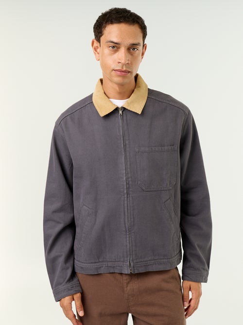 Chaqueta vaquera con cuello de pana - Kiabi