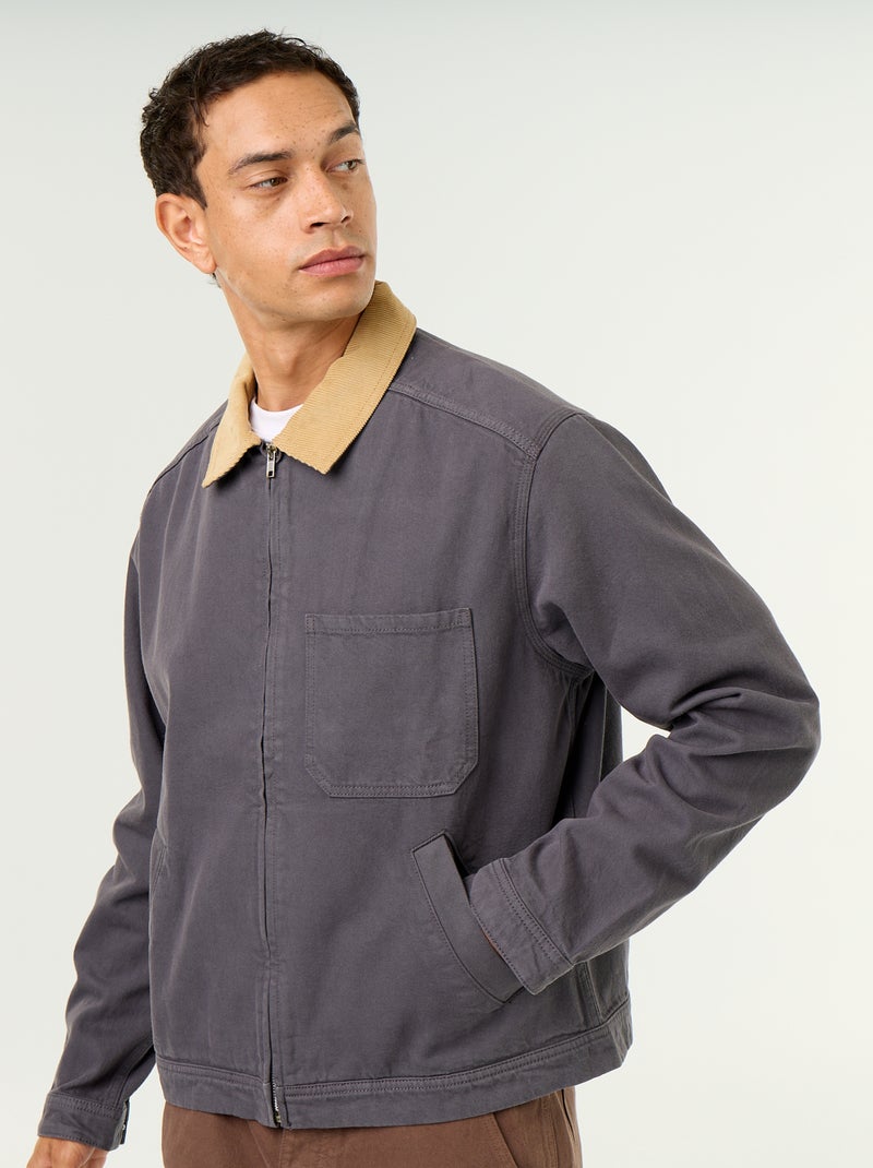 Chaqueta vaquera con cuello de pana Azul - Kiabi