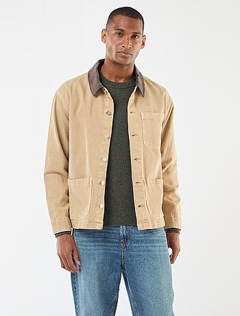 Chaqueta denim con cuello de pana