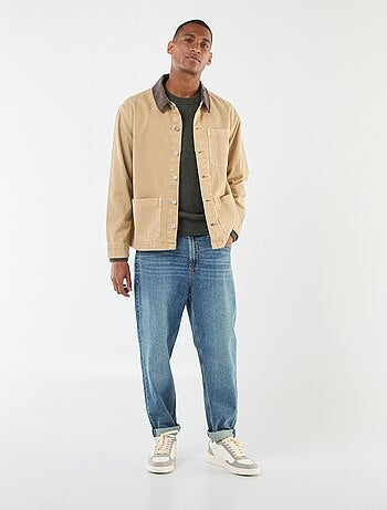 Chaqueta denim con cuello de pana