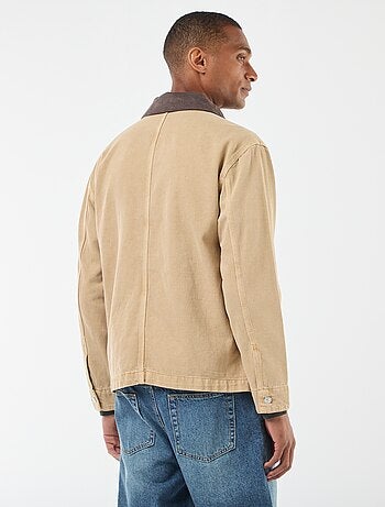 Chaqueta denim con cuello de pana