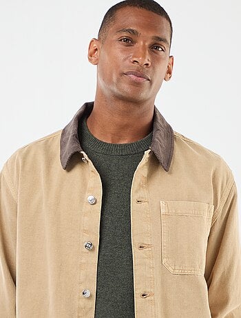 Chaqueta denim con cuello de pana