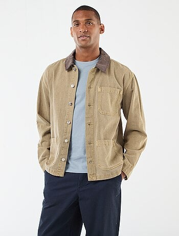 Chaqueta denim con cuello de pana