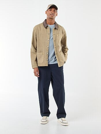 Chaqueta denim con cuello de pana