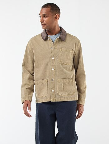 Chaqueta denim con cuello de pana