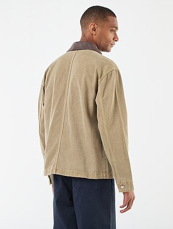 Chaqueta denim con cuello de pana