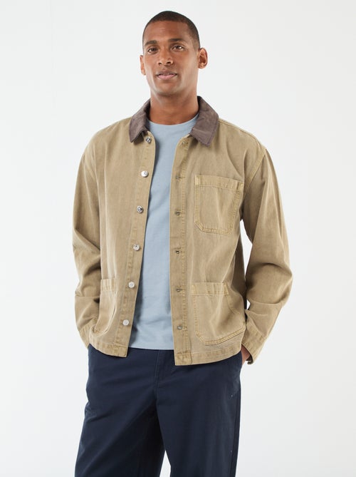 Chaqueta vaquera con cuello de pana - Kiabi