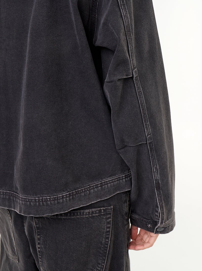 Chaqueta vaquera con cuello de pana Negro - Kiabi