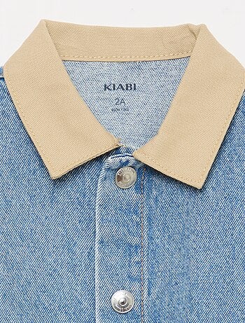 Chaqueta vaquera con cuello de puntas libres en contraste