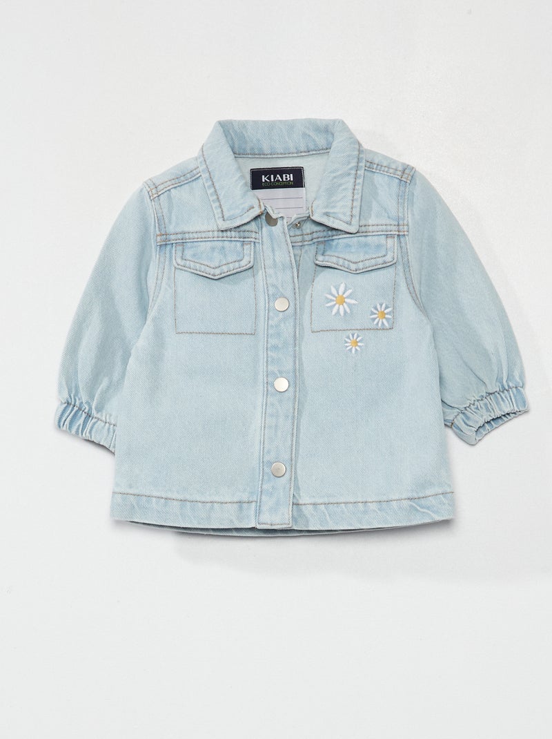 Chaqueta vaquera con estampados bordados en la parte delantera AZUL - Kiabi