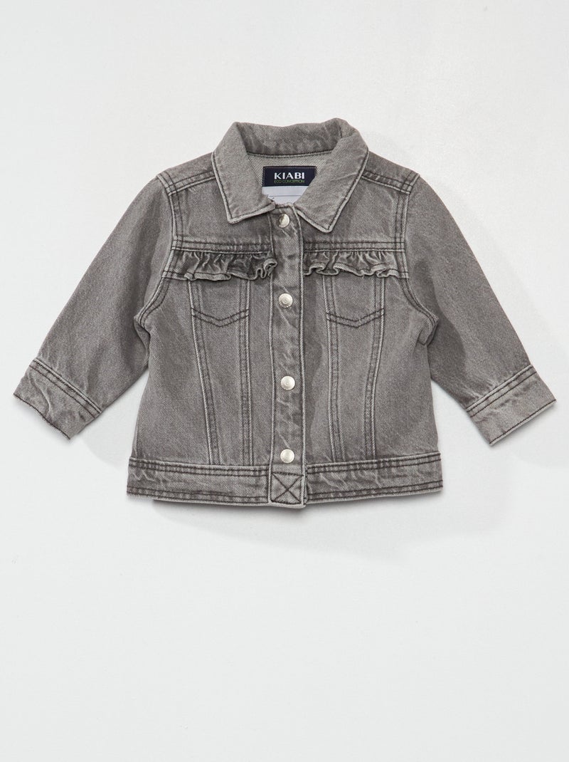 Chaqueta vaquera con volante AZUL - Kiabi