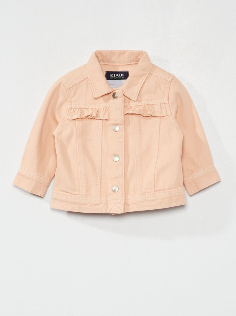 Chaqueta vaquera con volante ROSA - Kiabi