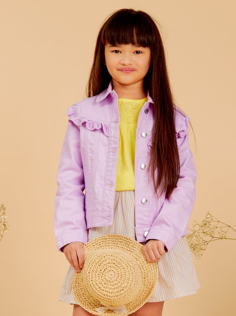 Chaqueta vaquera con volantes PURPURA - Kiabi