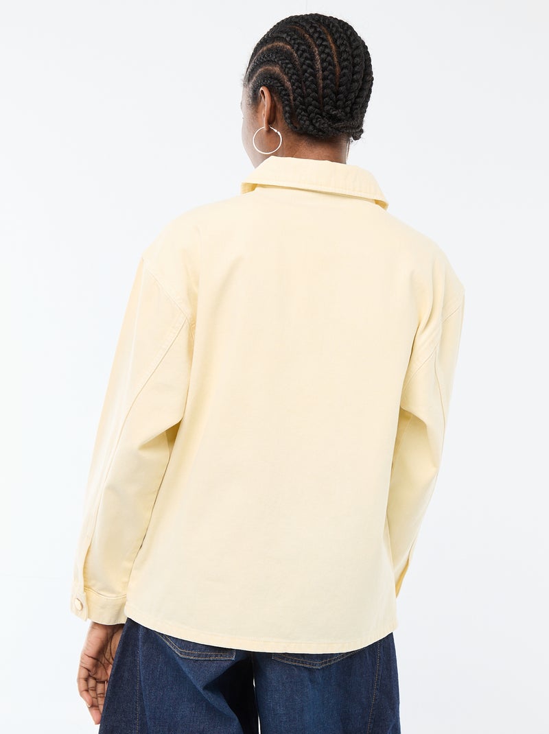 Chaqueta vaquera corta con 2 bolsillos de parche Amarillo - Kiabi