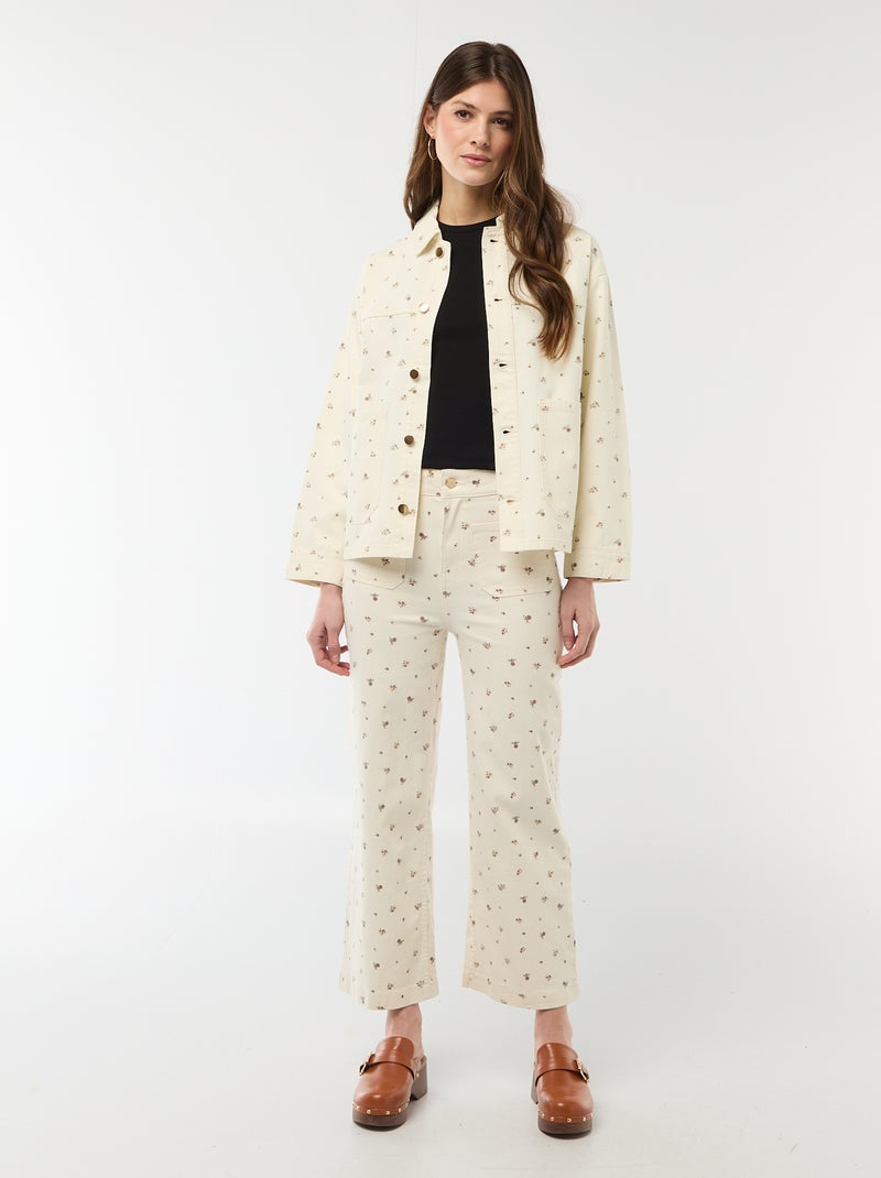 Chaqueta vaquera corta con 2 bolsillos de parche Blanco - Kiabi