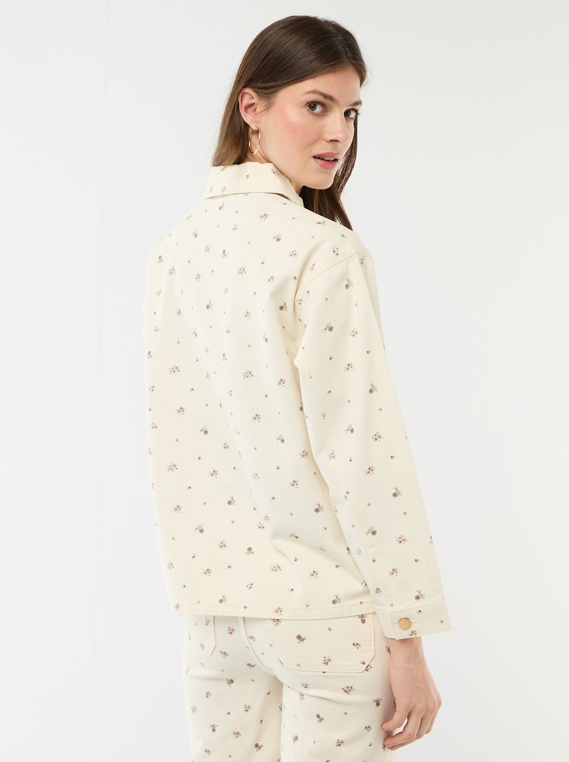 Chaqueta vaquera corta con 2 bolsillos de parche Blanco - Kiabi