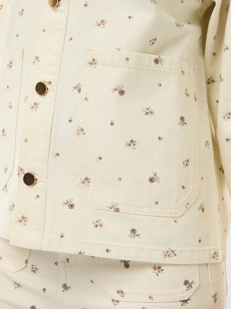 Chaqueta vaquera corta con 2 bolsillos de parche Blanco - Kiabi