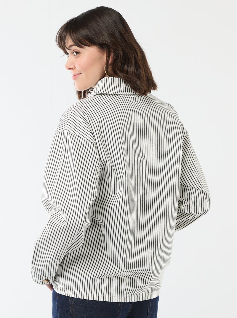 Chaqueta vaquera corta con 2 bolsillos de parche Blanco - Kiabi
