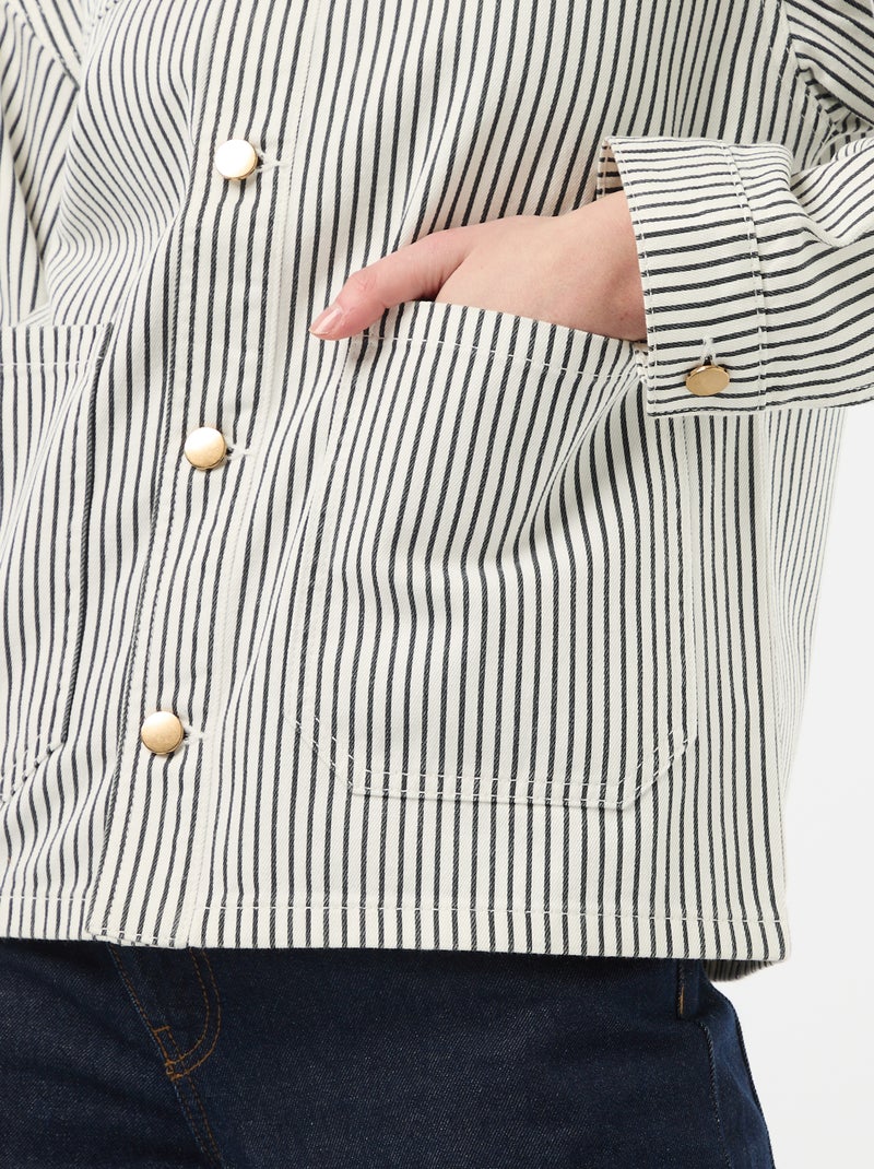 Chaqueta vaquera corta con 2 bolsillos de parche Blanco - Kiabi
