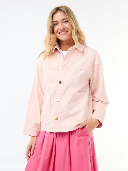 Chaqueta vaquera corta con 2 bolsillos de parche - Kiabi