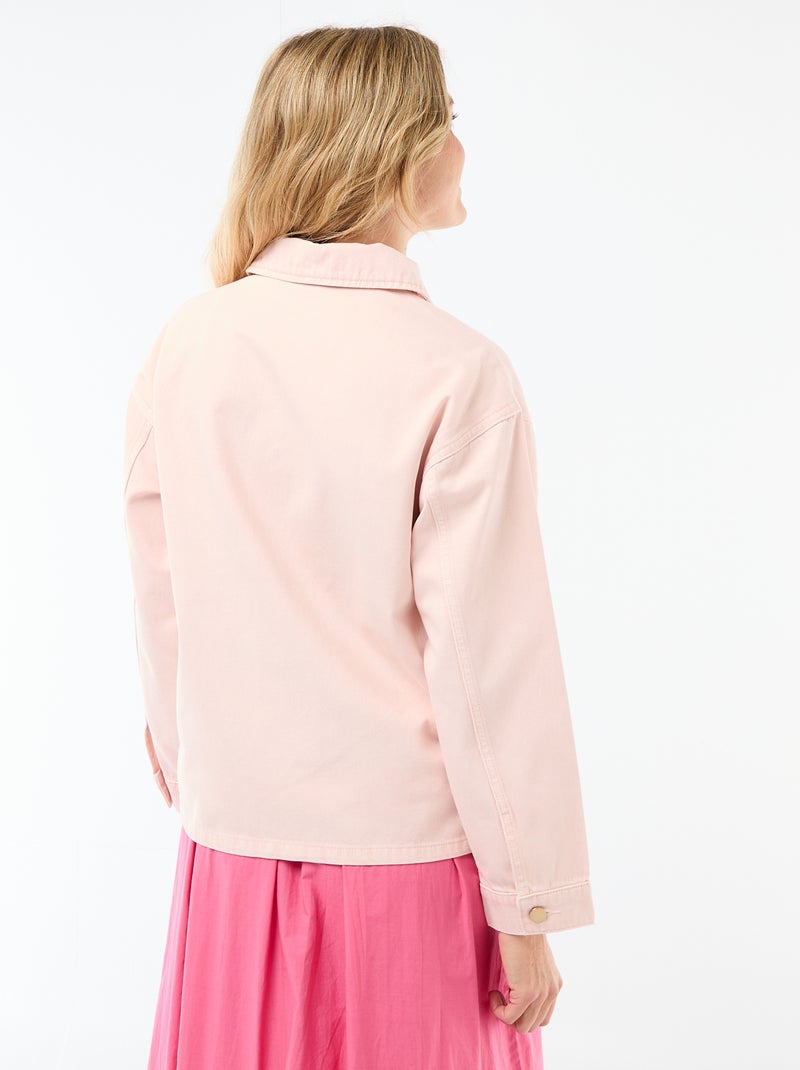 Chaqueta vaquera corta con 2 bolsillos de parche Rosa - Kiabi