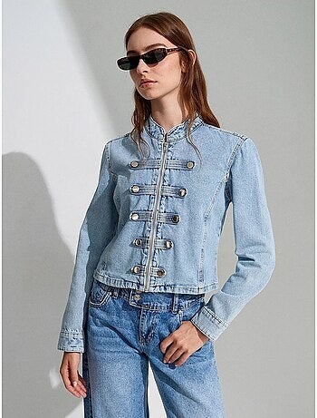 Chaqueta vaquera cropped con cuello mao dilvin