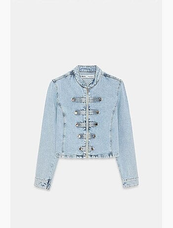 Chaqueta vaquera cropped con cuello mao dilvin