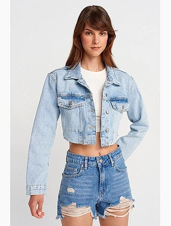 Chaqueta vaquera cropped de mujer dilvin