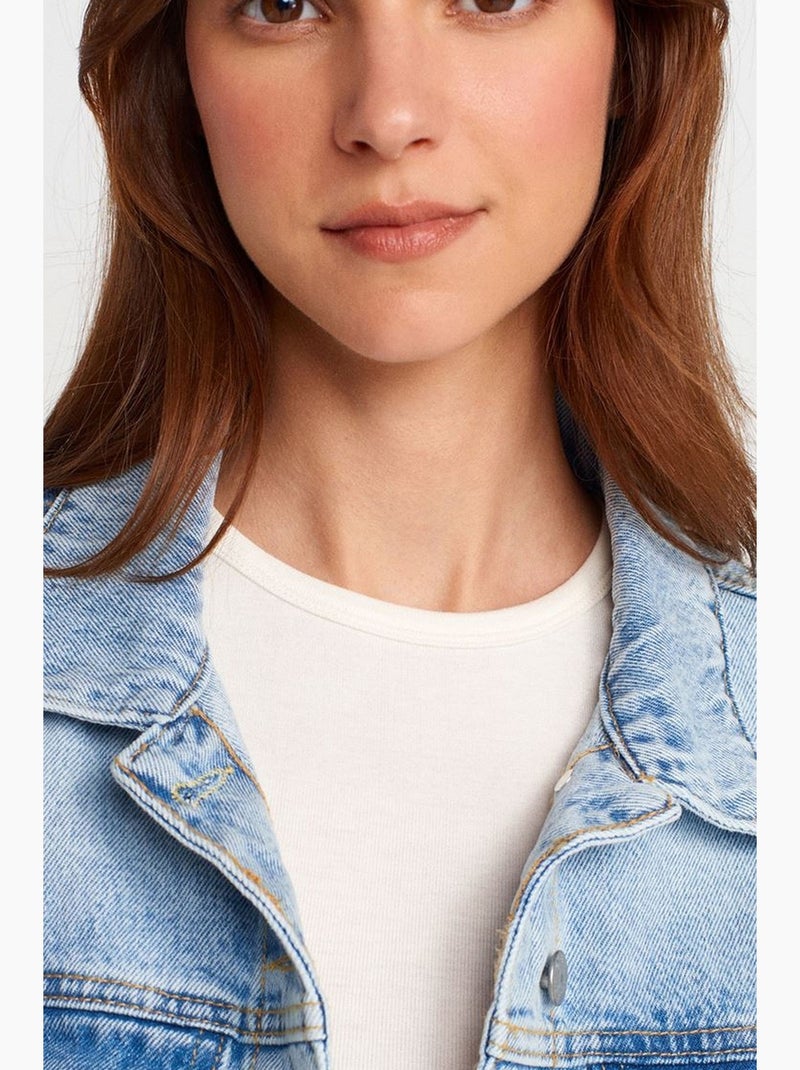 Chaqueta vaquera cropped de mujer dilvin Azul claro - Kiabi